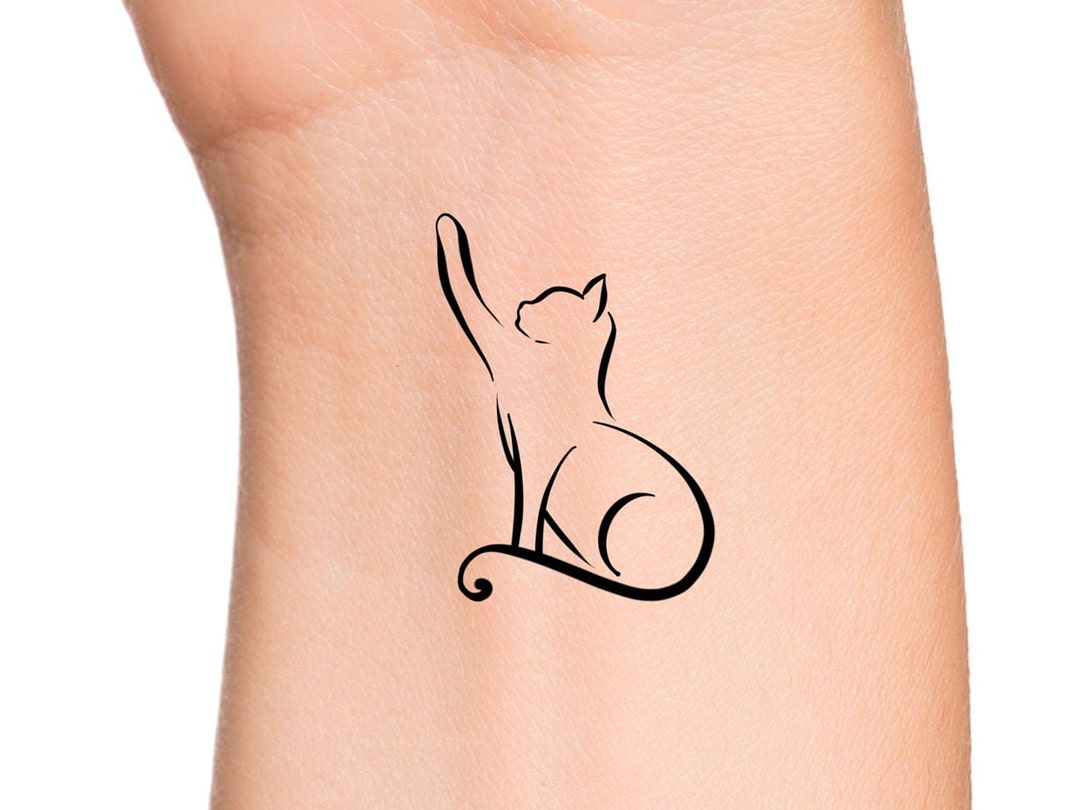 Amazon.com : Simple Cat Head Icon Temporary Tattoo Water Resistant Fake  Body Art Set Collection - Light Green (One Sheet) : Beauty & Personal Care