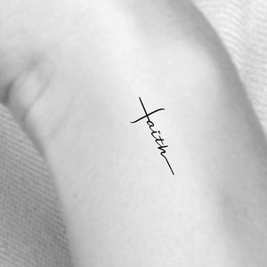 Faith Cross Temporary Tattoo / religious tattoo