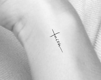 Faith Cross Temporary Tattoo / religious tattoo