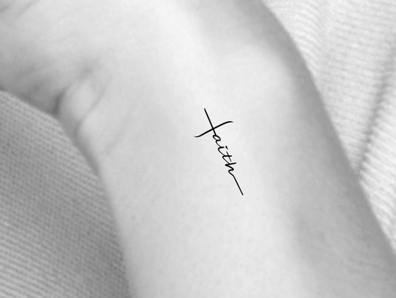 Faith Cross Temporary Tattoo / religious tattoo