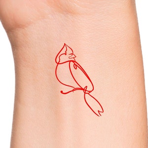 Cardinal Line Temporary Tattoo