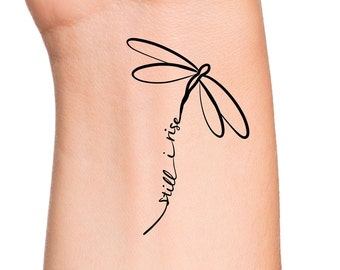 Still I Rise Dragonfly Temporary Tattoo