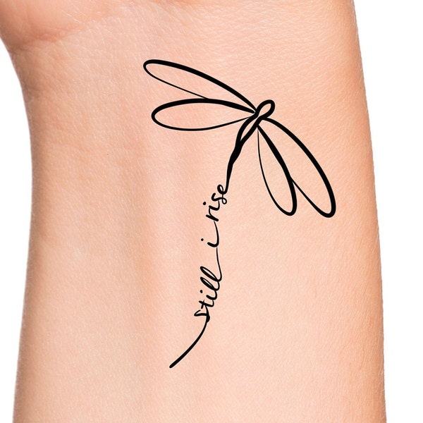 Still I Rise Dragonfly Temporary Tattoo