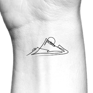Mountain 1 line Temporary Tattoo