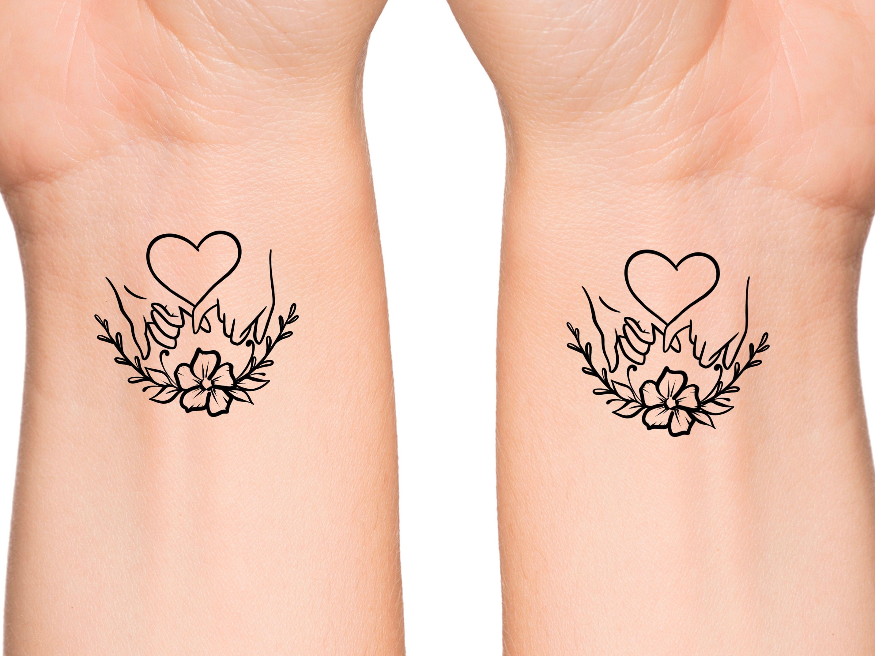 Pinky Promise Tattoo With Flowers - Temu