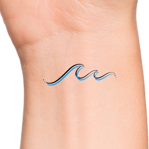 Blue Wave Temporary Tattoo