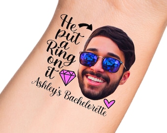Custom Face Temporary Tattoo / Grooms Face Tattoo Bachelorette Party Favor