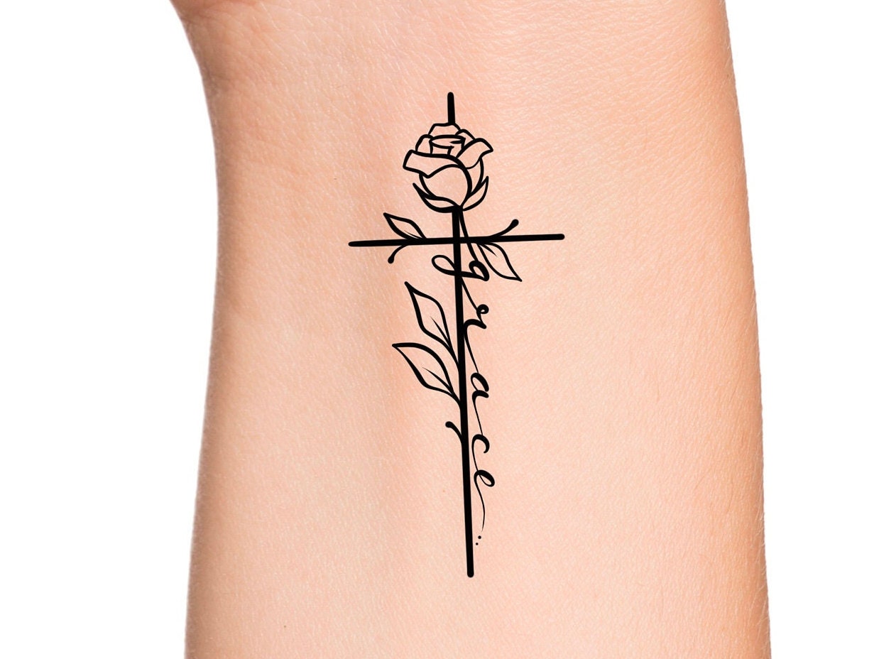 Cross and Rose Tattoo Designs - wide 4