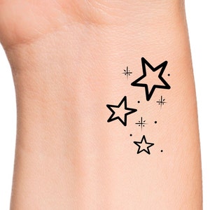 Small Cute Stars Temporary Tattoo