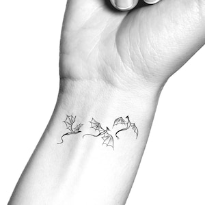 3 Dragons Temporary Tattoo / Fantasy Tattoo