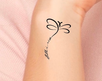 Dragonfly Still I Rise Temporary Tattoo