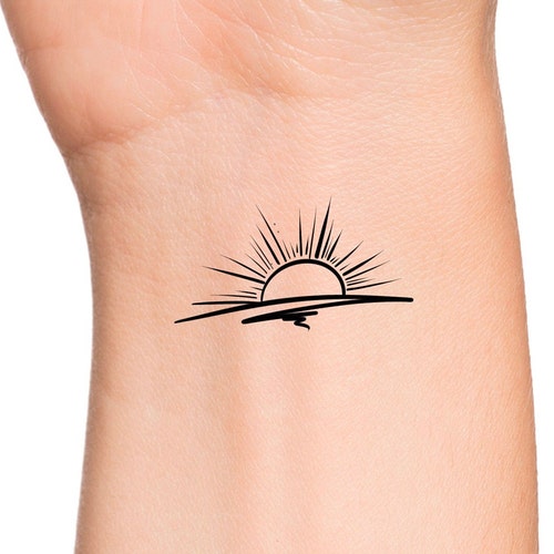 Tiny Sunset Big Waves Dream Temporary Tattoo set of 2 Etsy
