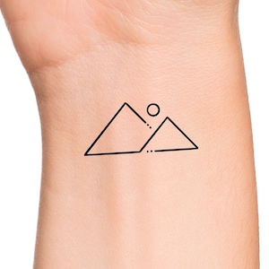 Simple Mountains Triangle Temporary Tattoo