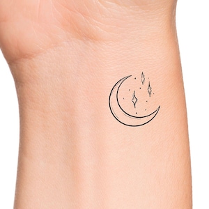 Moon Stars Temporary Tattoo