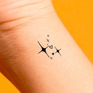 Stars Heart Temporary Tattoo