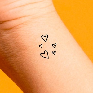 5 Little Hearts Temporary Tattoo