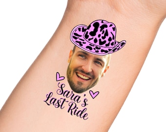 Custom Face Temporary Tattoo / Custom Grooms Face Bachelorette Party Favor with Personalized Words