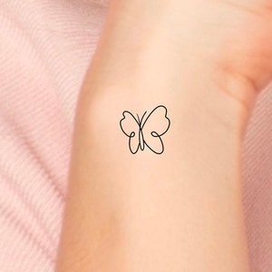 Butterfly Line Temporary Tattoo