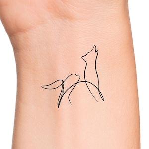 Wolf Outline Temporary Tattoo