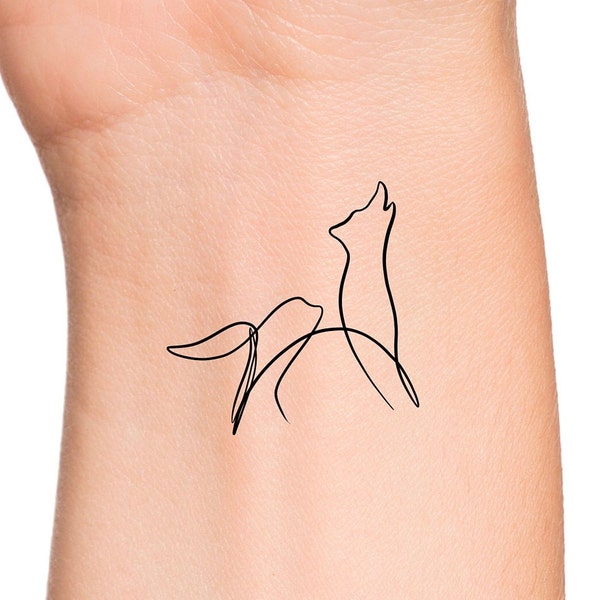 Temporary Tattoo Wolf Etsy