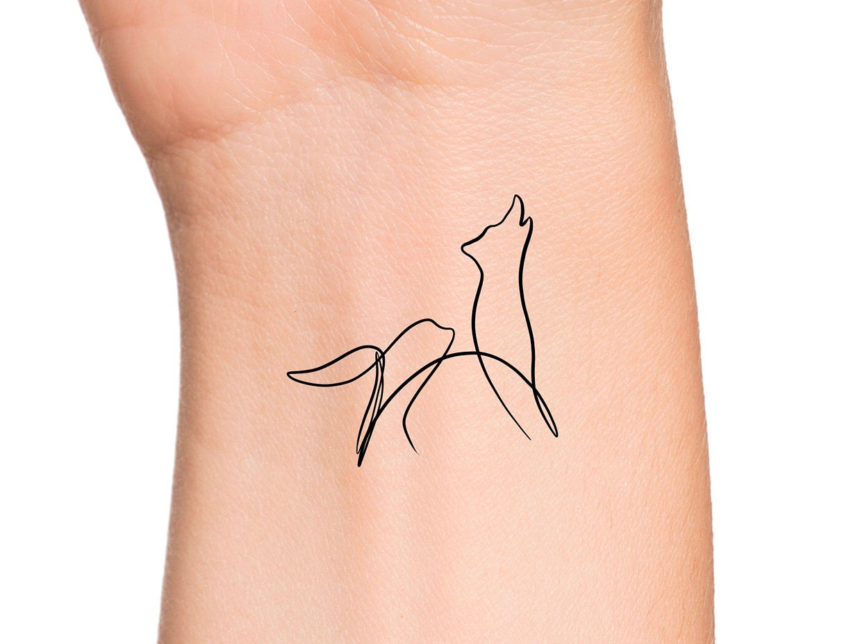 Buy Wolf Outline Temporary Tattoo Online in India - Etsy Buy Wolf Outline Temporary Tattoo Online in India - Etsy