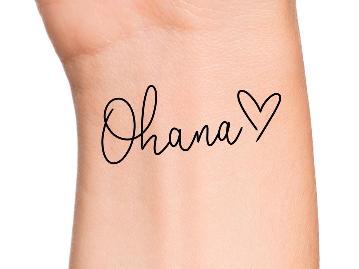 Ohana Heart Temporary Tattoo / Family Tattoo - Etsy Ohana Heart Temporary Tattoo / Family Tattoo - Etsy