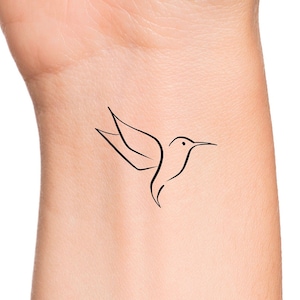 Hummingbird Temporary Tattoo / small cute bird tattoo
