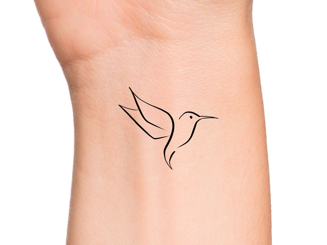 Simply Inked Hummingbird Tattoo, Love of Animal Temporary Tattoo Sticker  For Women - Colour: Black for All Occasion - Walmart.com