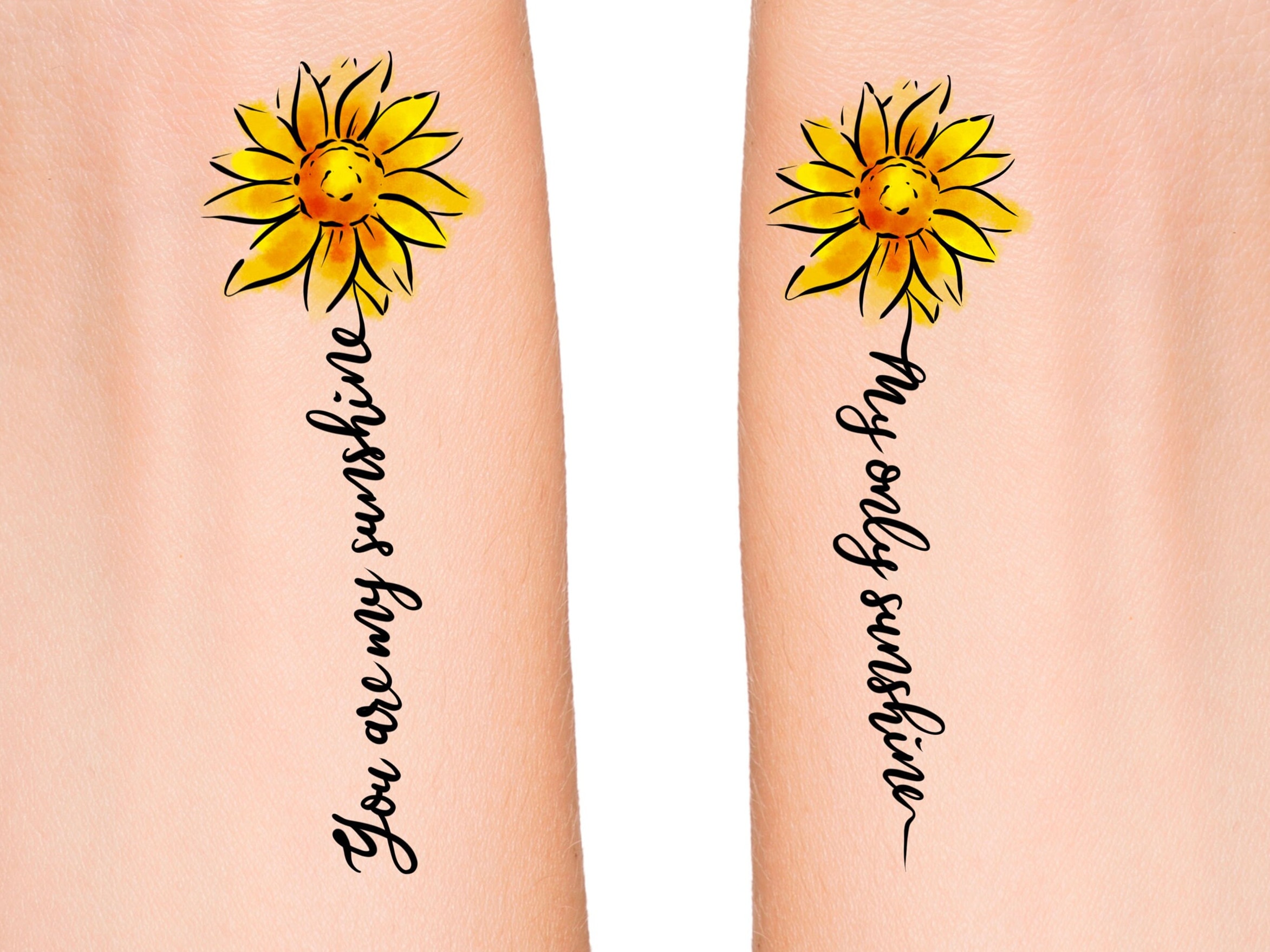 Blue Moon And Yellow Sun Tattoo