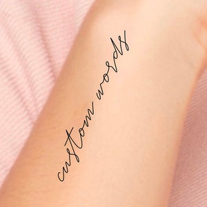 Custom Dainty Words Temporary Tattoo / custom handwriting tattoo