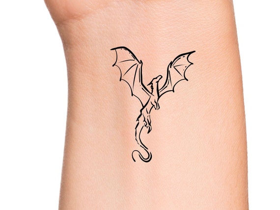 Tribal Dragon Waterproof Black Red Temporary Body Tattoo Stickers for Men  and Women Temporary Tattoos