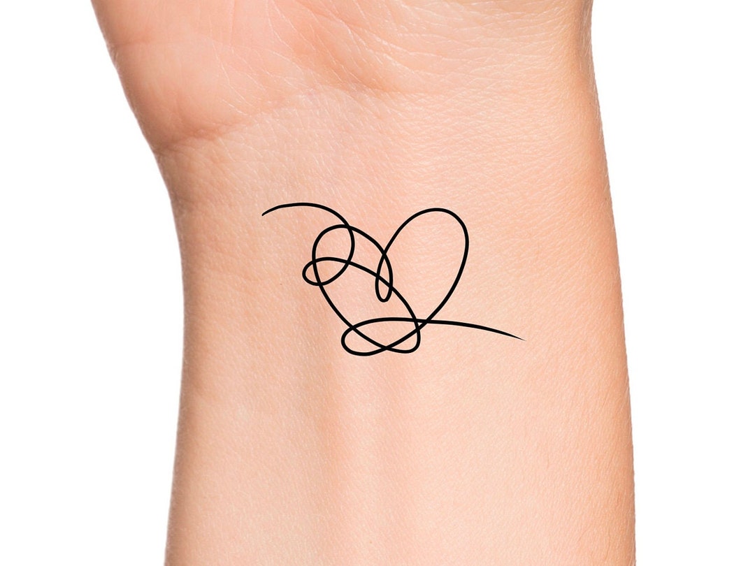 Heart Temporary Tattoo / Bts Heart Tattoo - Etsy Heart Temporary Tattoo / Bts Heart Tattoo - Etsy