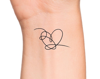Heart Temporary Tattoo / bts heart tattoo