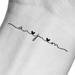 Custom Heart Initials Temporary Tattoo / custom tattoo