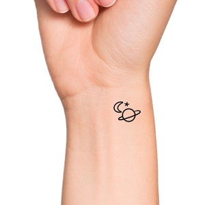 Planet Moon Star Temporary Tattoo