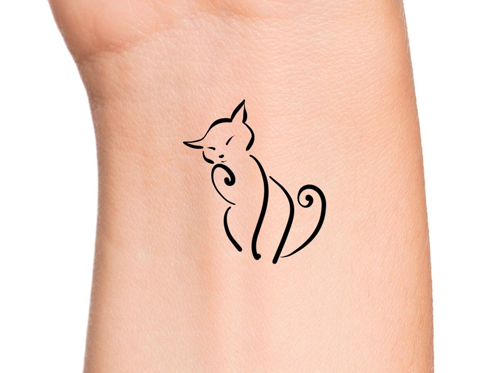 Cat Temporary Tattoo / Animal Tattoo / Kitty Tattoo Etsy