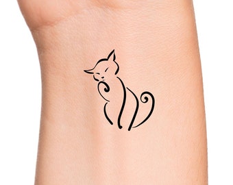 Cat Temporary Tattoo / animal tattoo / kitty tattoo