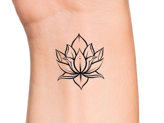 Lotus Flower Outline Tattoo