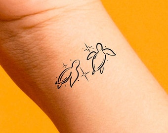 Sea Turtle Stars Temporary Tattoo