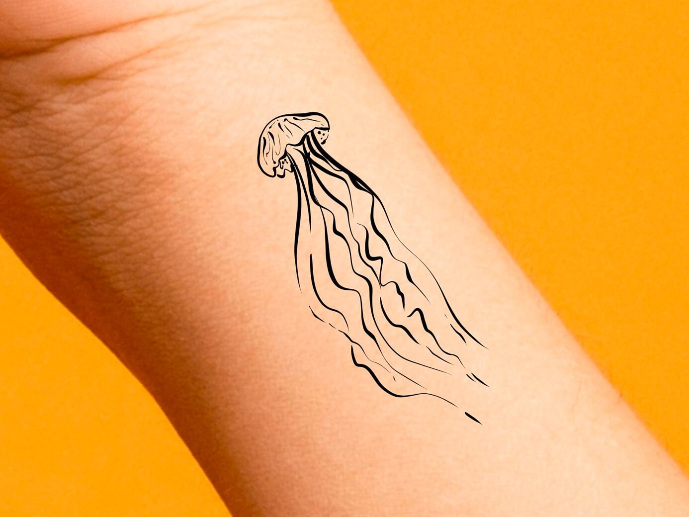 Jellyfish Temporary Tattoo - Etsy Israel, image size:1386x1040