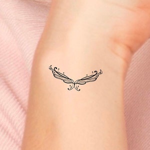Angel Wings Swirls Temporary Tattoo