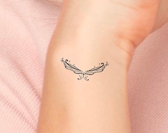 Angel Wings Swirls Temporary Tattoo