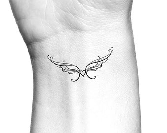 Heart Angel Wings Temporary Tattoo