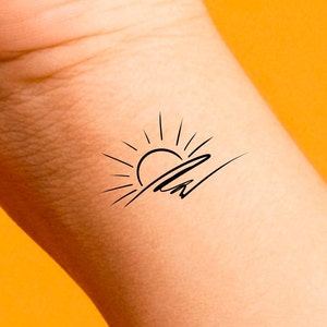 Sunset Temporary Tattoo / sun tattoo