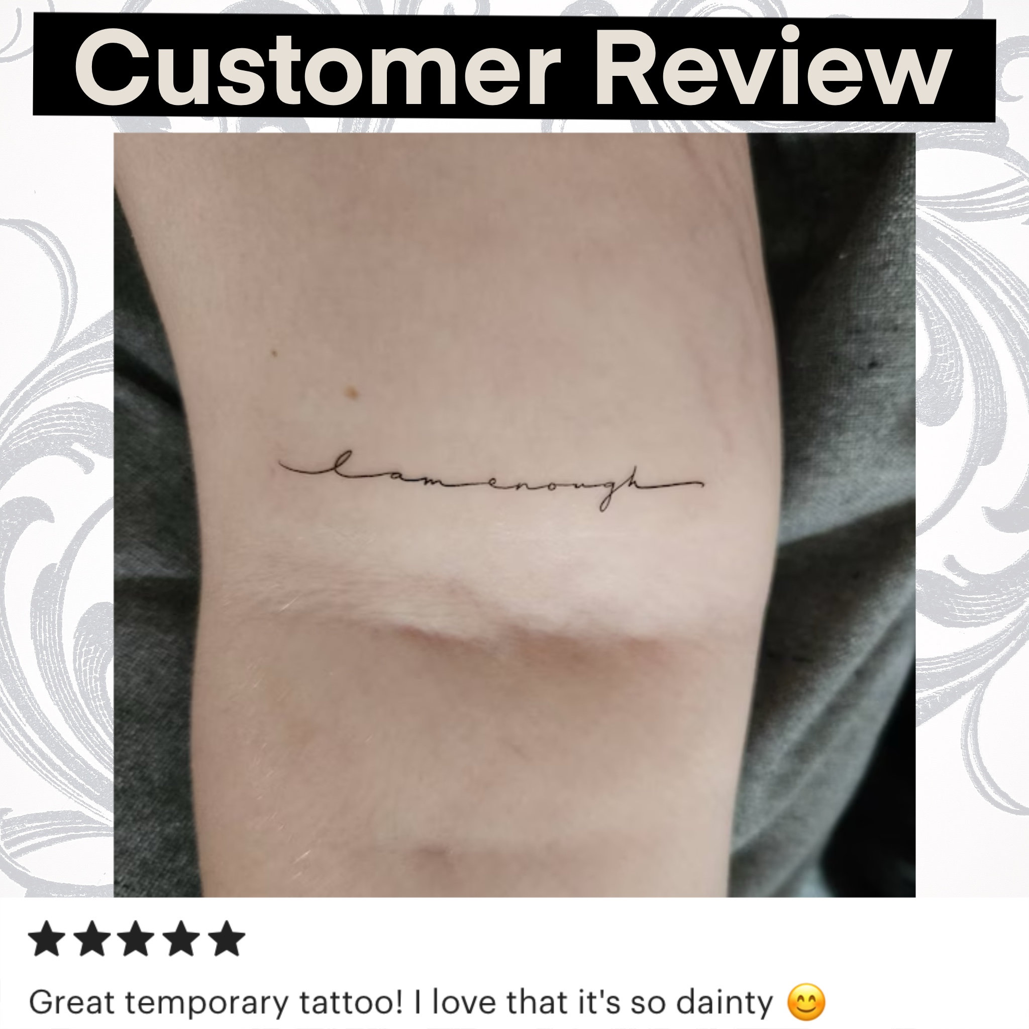 I Am Enough - Temporary Tattoo Magic