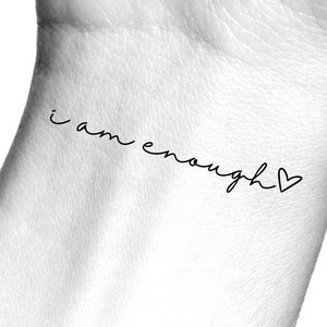 I am enough heart Temporary Tattoo