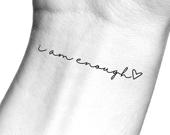 I am enough heart Temporary Tattoo