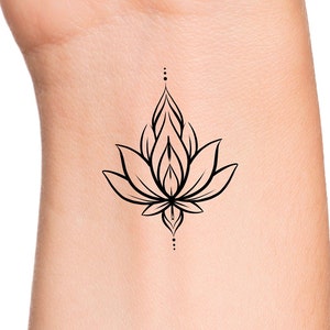 Pretty Lotus Temporary Tattoo / cute flower tattoo / floral wrist