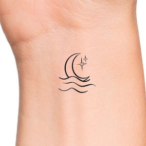 Moon Stars Temporary Tattoo