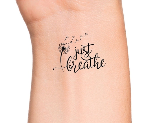 Dandelion Just Breathe Temporary Tattoo - Il 570xN.3658996414 Mznh